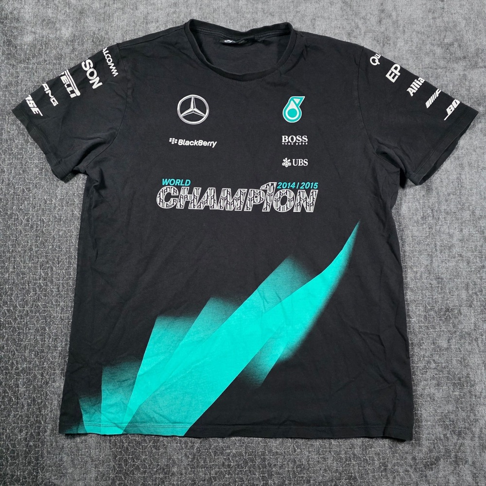Mercedes AMG Petronas F1 2014 2015 World Champion T-Shirt Mens XL Hugo Boss